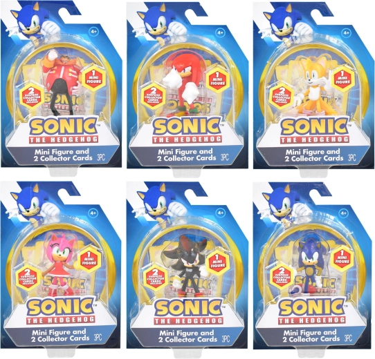 Mini figura de Sonic con 2 cartas coleccionables