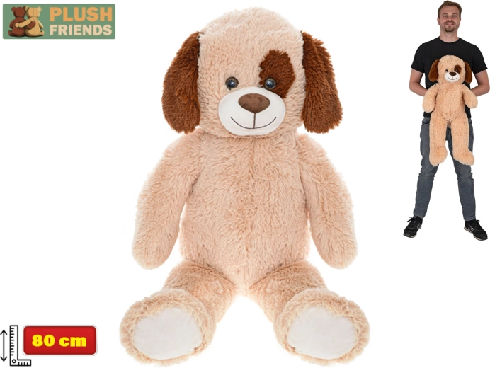 Perro de peluche Plush Friends 80 cm marrón claro