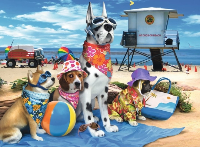 Puzzle Ravensburger Prohibición de perros en la playa XXL 100 piezas