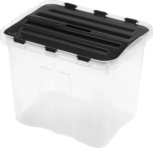 Caja de almacenamiento de plástico con tapa HEIDRUN Classic 24 l