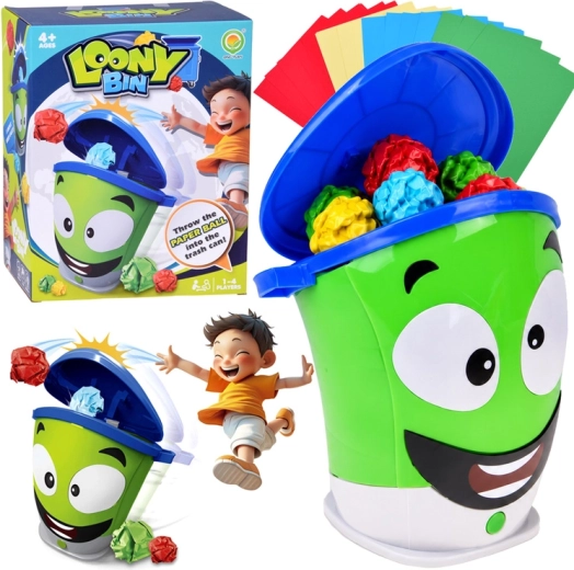 Juego de habilidad Cubo de basura fugitivo con bolas de papel