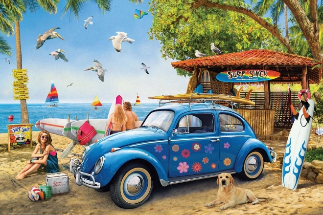 Puzzle Eurographics VW Escarabajo y Surfistas 1000 piezas
