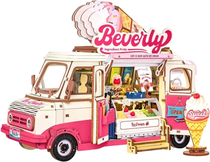 Robotime rolife rompecabezas 3D de madera Carrito de helados de Beverly - 1 pieza