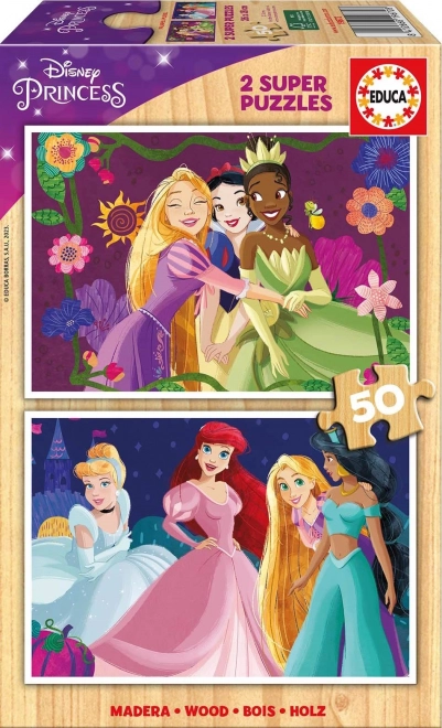 Puzle de madera DISNEY princesas 2×50 piezas