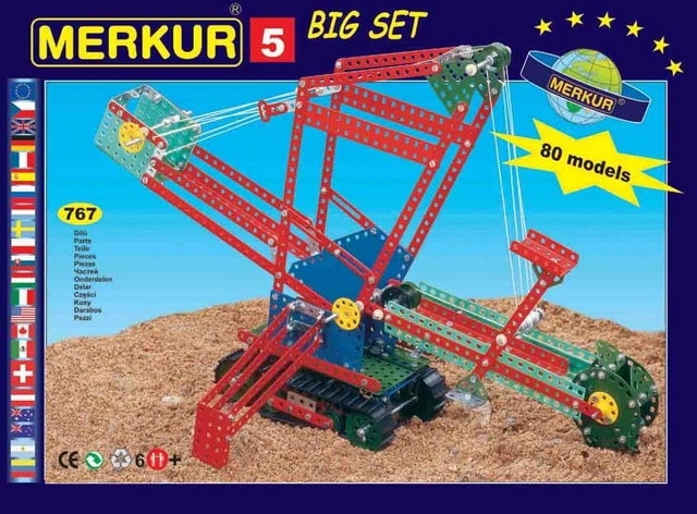 Juego de construcción MERKUR 5 – gran set metálico de ingeniería para 84 modelos