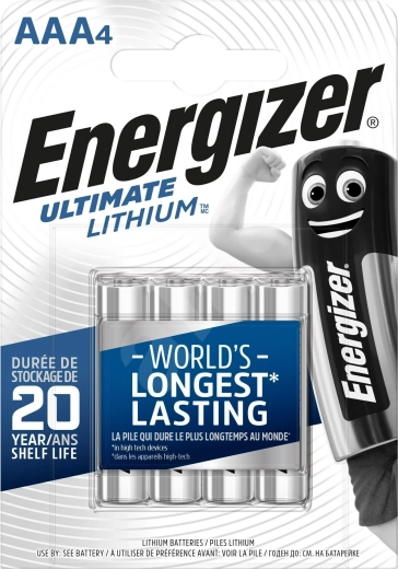 Baterías de litio AAA ENERGIZER Ultimate Lithium 1,5 V – 4 uds
