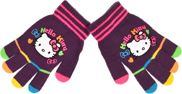 Guantes morados infantiles de Hello Kitty