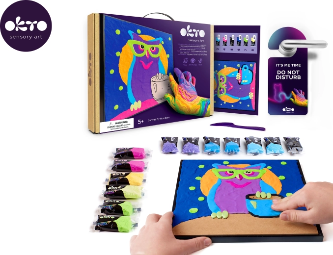 Okto búho – set artístico de pintura con masa por números