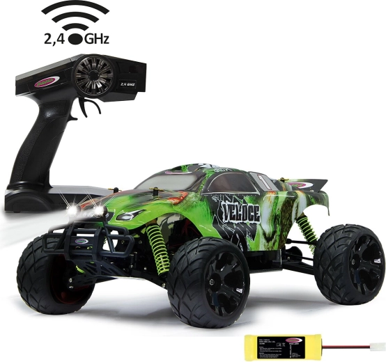 Monster truck RC Jamara Veloce 4WD 1:10 con iluminación LED