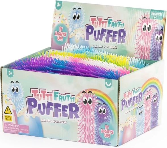 Oruga de cuerda desgreñada Tutti Frutti con luz 28 cm