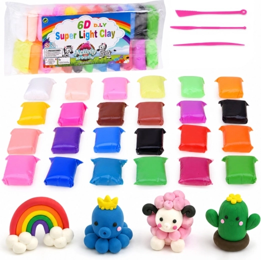Piankolina masa de modelar ligera – 24 colores con herramientas de modelado