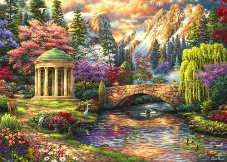Puzzle Grafika Tranquilidad del jardín 500 piezas