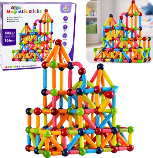 Juego de construcción magnético sticks 166 piezas