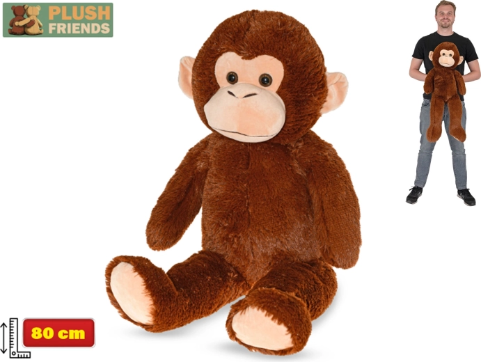 Mono de peluche 80 cm marrón oscuro