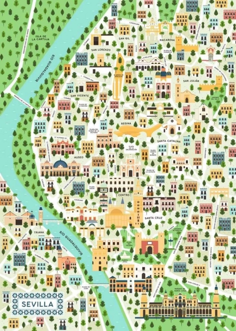 Puzzle Ravensburger Mapa de Sevilla 1000 piezas