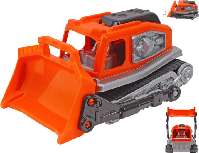 Bulldozer de plástico naranja para niños 31 cm