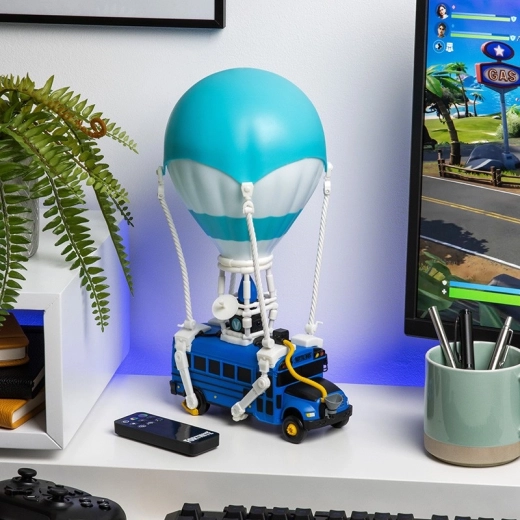 Luz Fortnite Battle Bus con retroiluminación RGB y soporte para auriculares