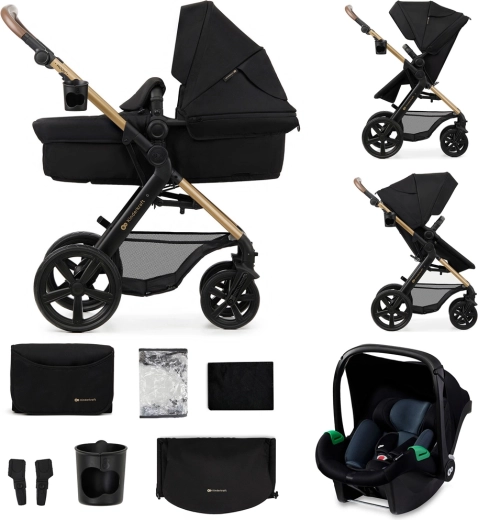 Kinderkraft MOOV 2 cochecito combinado 3 en 1 Pure Black con ruedas de espuma