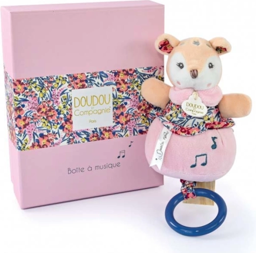 Set de regalo DOUDOU – cervatilla de peluche con melodía 20 cm