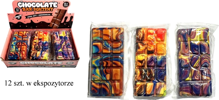 Aplastador antiestrés en forma de chocolate - 1 pieza