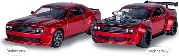 Modelo metálico Dodge Challenger SRT Jailbreak 1:36 rojo 2 en 1