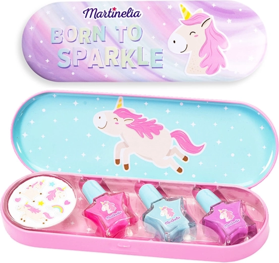 Esmaltes de uñas con pegatinas de unicornio