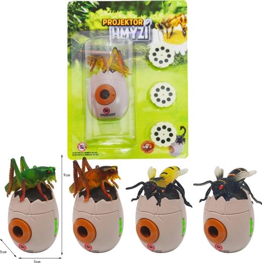 Proyector de insectos con forma de huevito con 3 discos intercambiables - 1 unidad