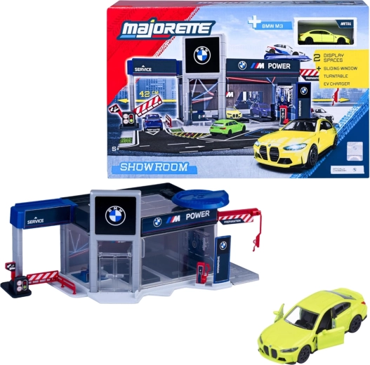 Set de juego Majorette BMW showroom con coche BMW M3