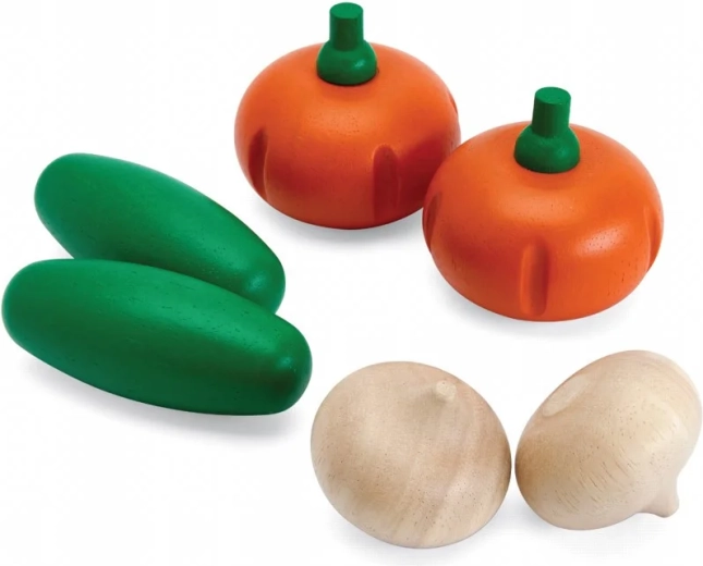 PlanToys set de madera de verduras frescas E
