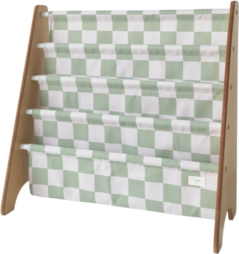 3 Sprouts soporte para libros recycled checkerboard green