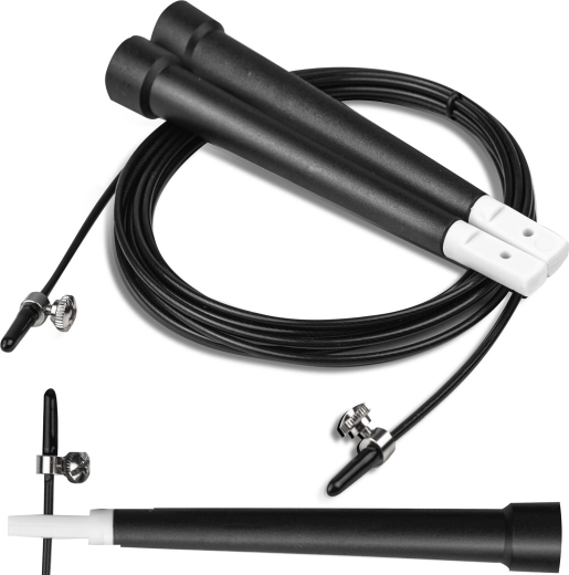 Comba de velocidad Neo-Sport negra con cable de acero