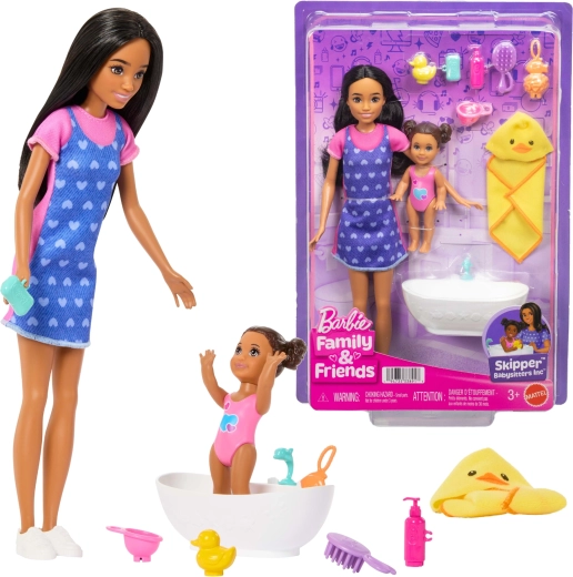 Barbie Skipper cuidadora – set con bebé y bañerita