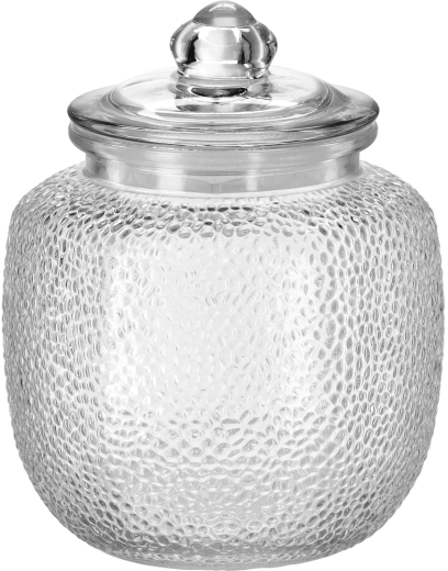 Tarro de cristal redondo de 1,9 l con tapa de cristal