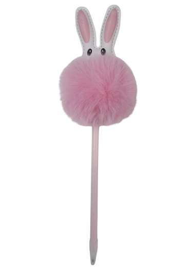 Bolígrafo con conejito y pompón 17 cm - 1 pieza