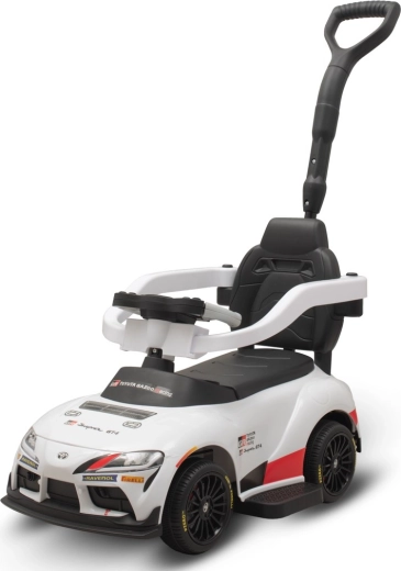 Coche correpasillos infantil con barra de dirección Toyota GR Supra GT4 Baby Mix blanco