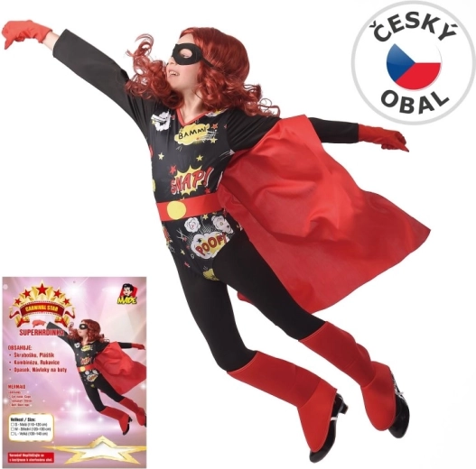 Disfraz de carnaval de superheroína para niñas de 110–120 cm