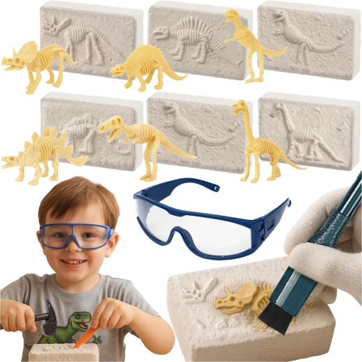 KRUZZEL excavaciones de dinosaurios 6 en 1 – set paleontológico