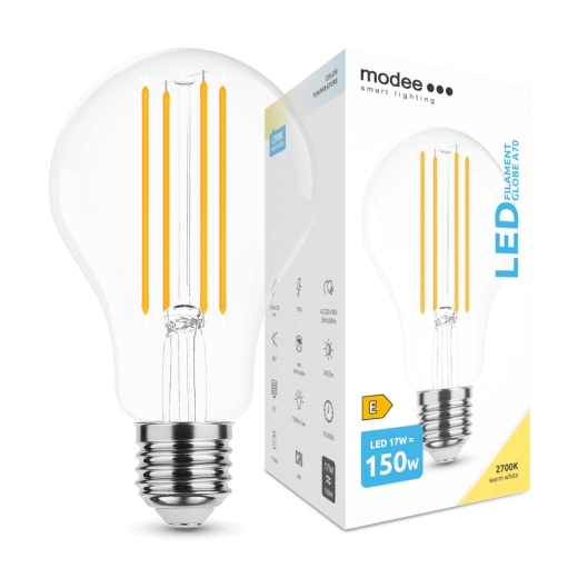 Modee Smart Lighting bombilla LED de filamento Globe E27 17 W blanco cálido