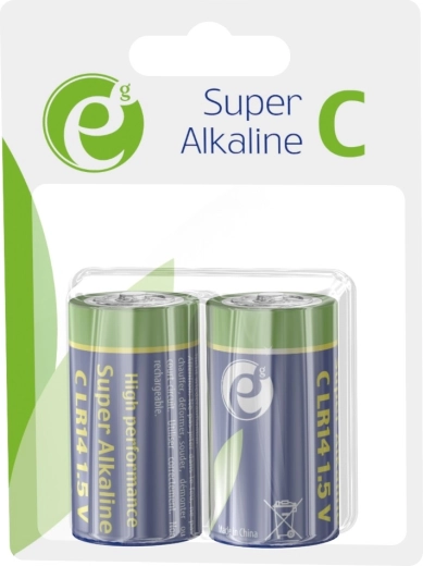 Pilas alcalinas C LR14 1.5 V, paquete de 2 unidades