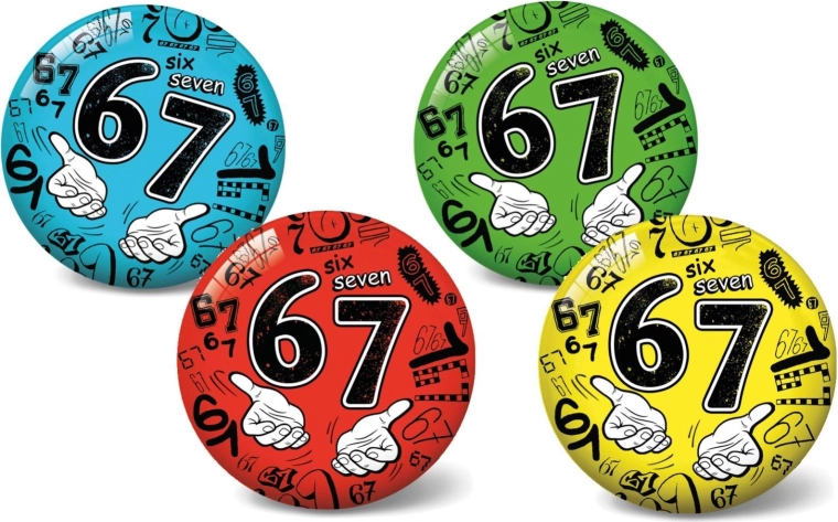 Balón inflable de 11 cm Six Seven – pelota educativa con números, 4 colores