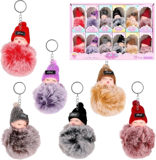Llavero de muñeca con pompón - 1 unidad