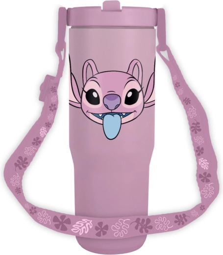 Taza de viaje con correa Lilo y Stitch Angel