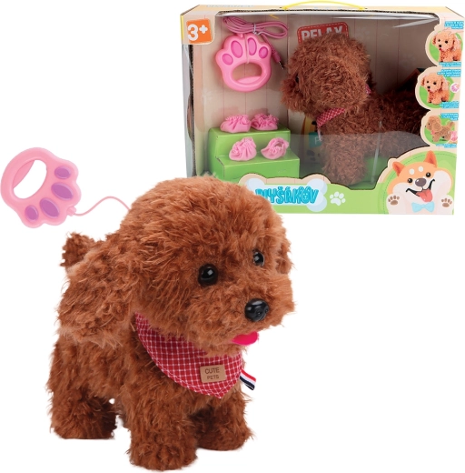 Perrito interactivo de peluche Mía con correa