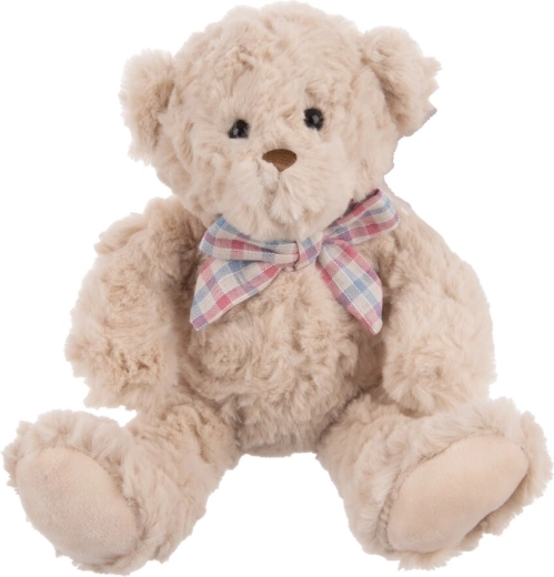 Oso de peluche beige con lazo 20 cm