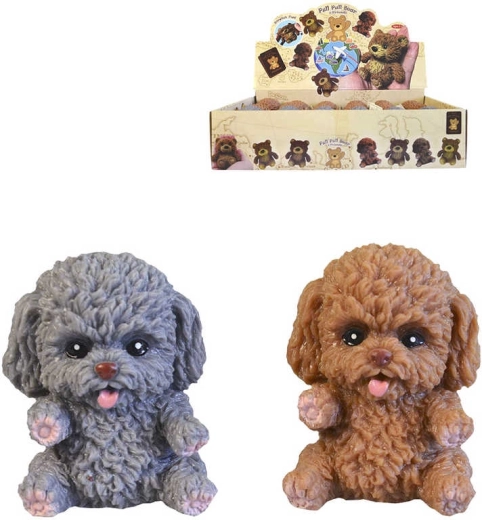 Perro antiestrés suave de goma 8 cm - 1 pieza
