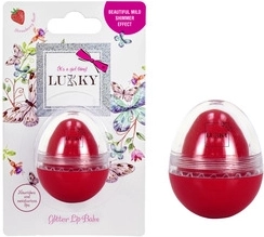 Bálsamo labial con purpurina en forma de huevito, rosa roja Lukky