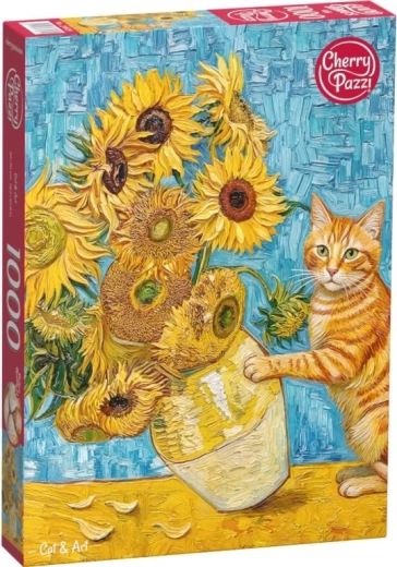 Puzzle Cherry Pazzi Gato y arte 1000 piezas