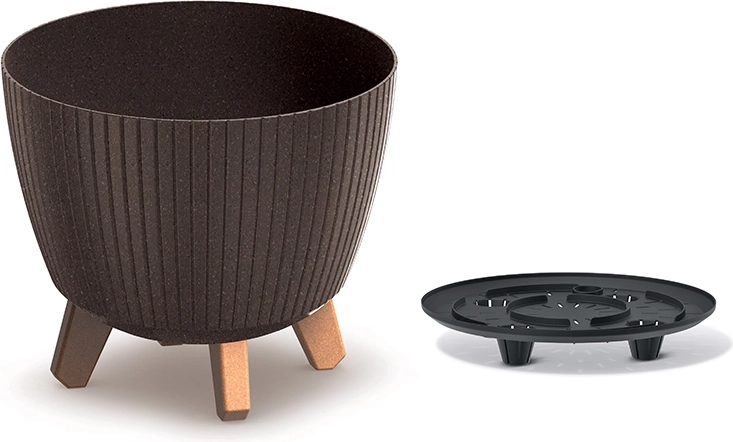 Maceta Lamia Eco Wood 23,2 cm café