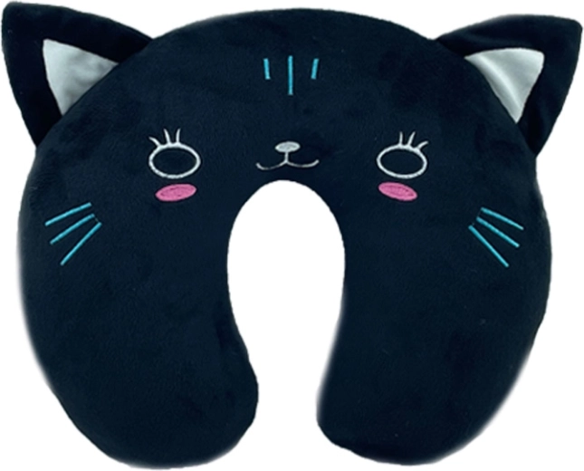 Almohada cervical de peluche con forma de gato