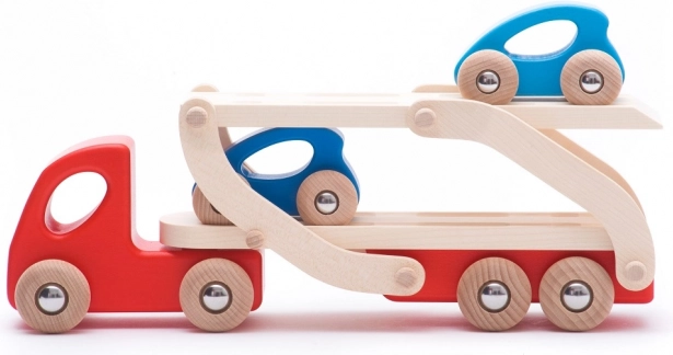 Set de transportador de coches de madera Bajo Eco